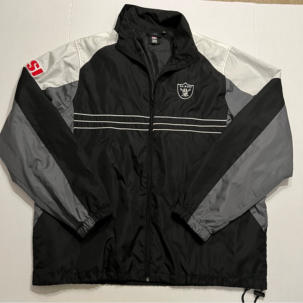 Vintage Oakland Raiders Jacket Windbreaker Adult Large Reebok Sports Illustrated